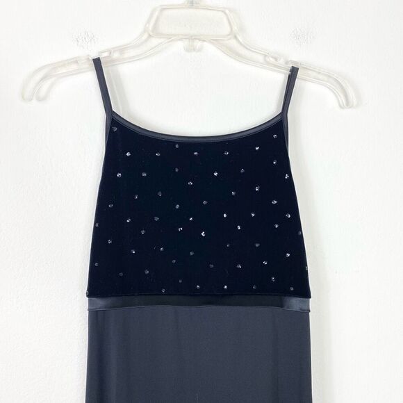 Vintage 90’s Byer Too! Black Velvet Sparkly Maxi Formal Party Dress Size S - Picture 4 of 7